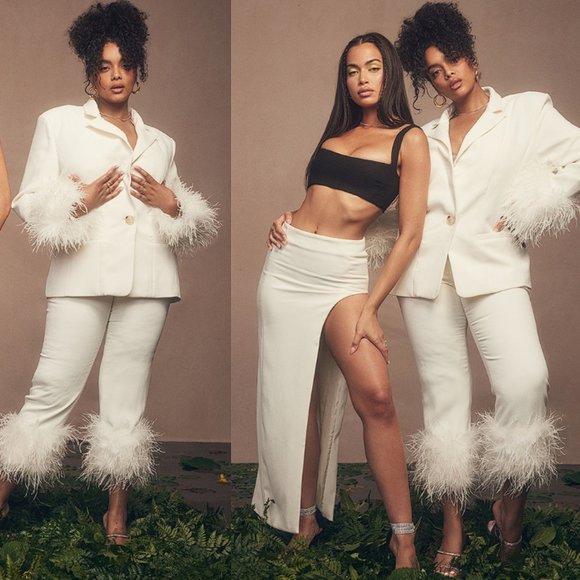 HOUSE OF CB 'Fae' Ivory Hem Trousers NWOT - Picture 7 of 15